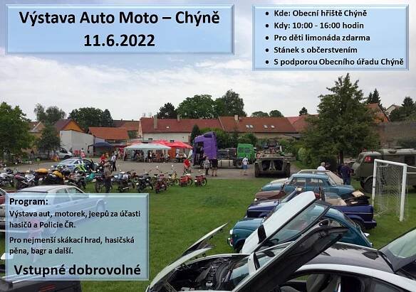 výstava auto moto - chýně - leták
