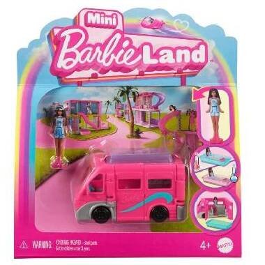 Barbie Mini BarbieLand - Sada a panenka Mini Dream Camper, 3,8 cm sada pro panenky a vozidlo s