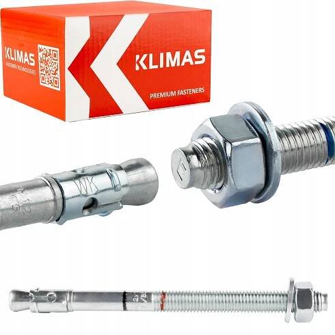 Kotvy do betonu ocelové M10 x 155 mm 25 ks mechanické Klimas LE-ZN