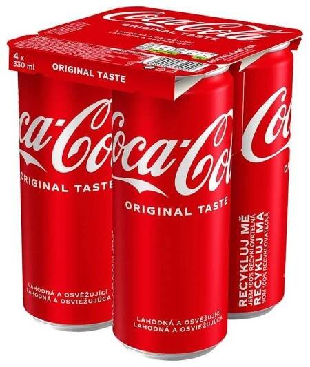Coca cola 4 x 0,33l multipack - plech