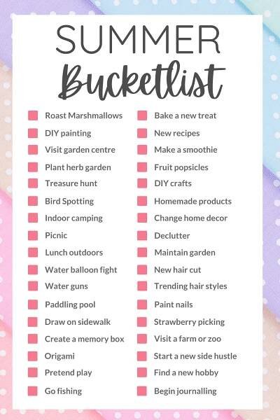 summer bucket list