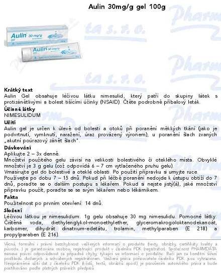 Aulin gel drm.gel 1x100g/3g | SOS lékárna online, internetová lékárna, léky