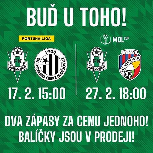 Na Budějovice a Plzeň s výhodným balíčkem! | FK Jablonec