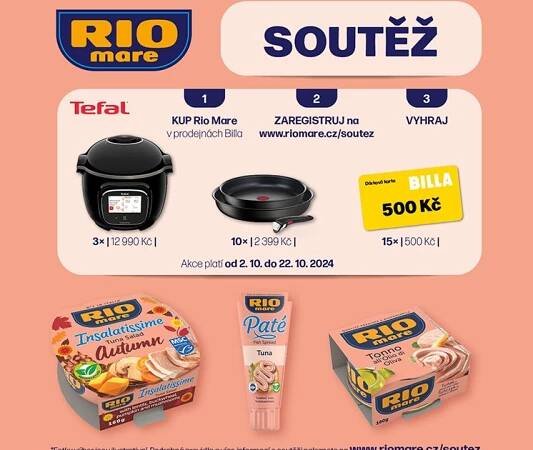 Soutěžte při nákupu Rio Mare o inovativní produkty značky Tefal do 22.10. v Billa