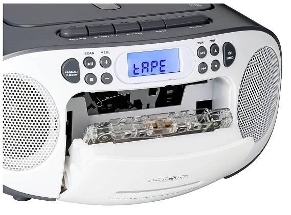 Reflexion RCR2260GR RCR2260GR rádio s CD, FM, AUX, CD, kazeta, šedobílá