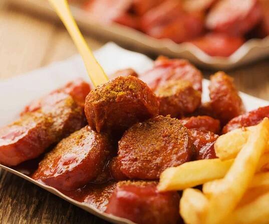 German currywurst on a Berlin food tour