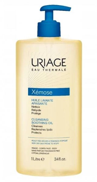 Uriage Xémose zklidňující čistící olej na obličej a tělo (Soothing Cleansing Oil) 1000 ml