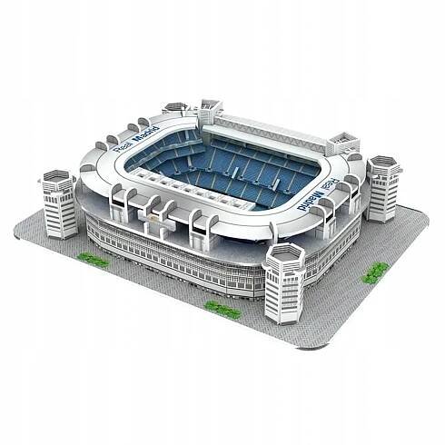 Obrázek produktu pro Habarri | Puzzle 3D - Mini fotbalový stadion - Santiago Bernabeu - Real Madrid - 41 dílků - Oficiální model - Pro fotbalové fanoušky
