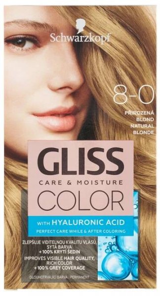 Gliss Color barva na vlasy 8-0 přirozená blond, 60 ml