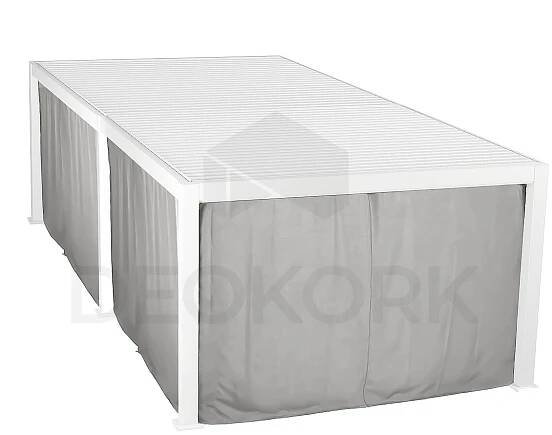 Zahradní hliníkový altán MEGAN 6x3,6 m (bílá) | Zahradní nábytek