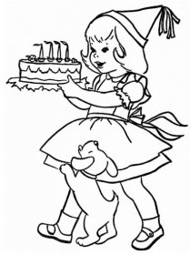 Holčička s narozeninovým dortem