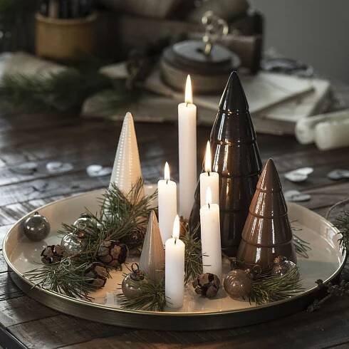 Vánoční baňka Pebbled Glass Grey – set 8 ks