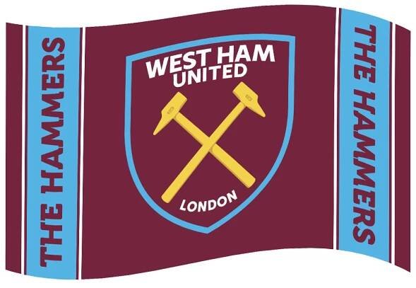 West Ham United FC Crest Stripe Flag