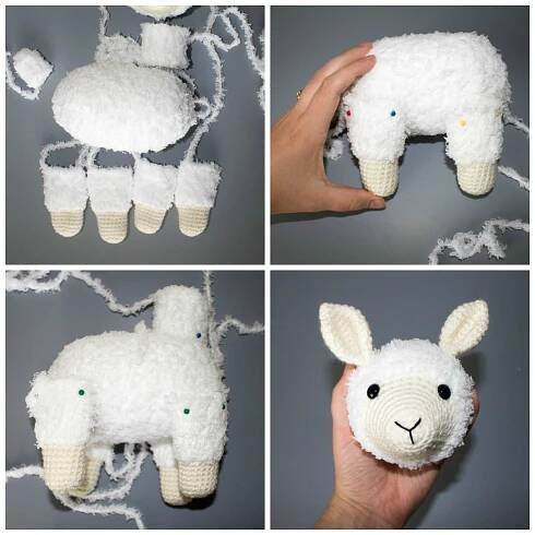 crocheted llama steps