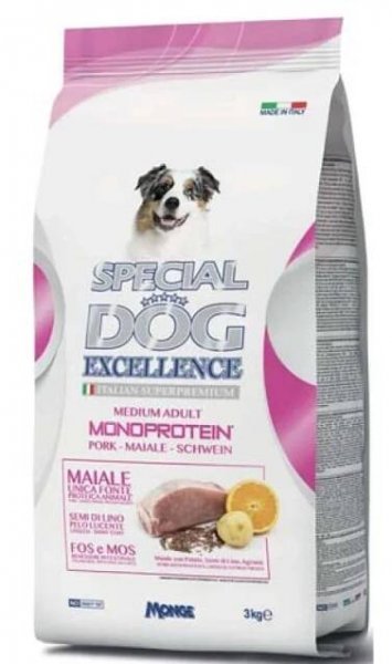 Monge SPECIAL DOG EXCELLENCE MEDIUM ADULT - Vepřové granule 3kg