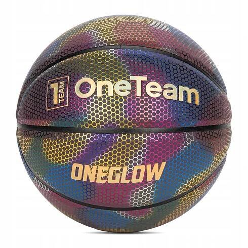 Basketbalový míč OneTeam Holografický černý velikost 7 Svítící