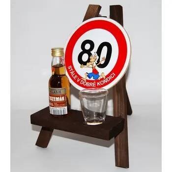 Ptákoviny CB Stojan s panákem a flaštičkou k výročí narození věk: 80 - muž