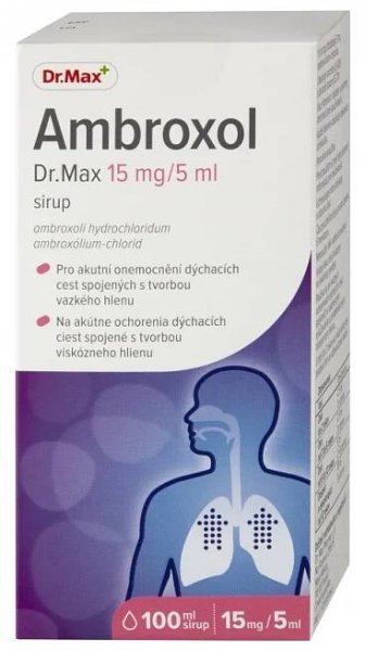 Ambroxol Dr. Max 15 mg/5 ml sirup 1x100 ml, sirup