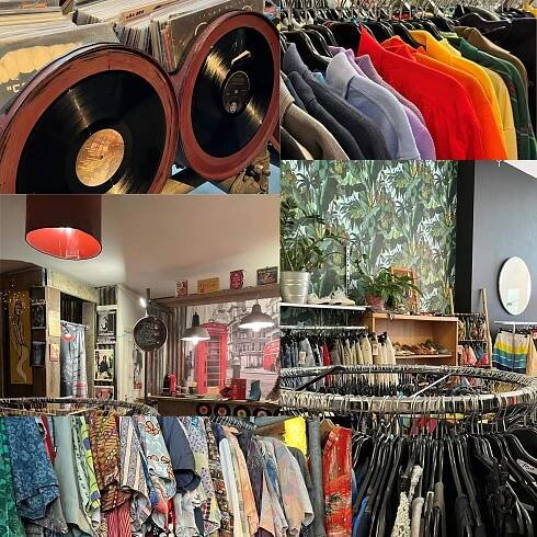 This image shows a collage of secondhand stores in Gent. Read the blog to discover more about the best second-hand shops in Gent.