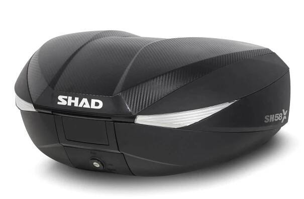 Vrchní kufr na motorku SHAD SH58X D0B58206 Karbon (rozšiřitelný koncept) se zámkem PREMIUM