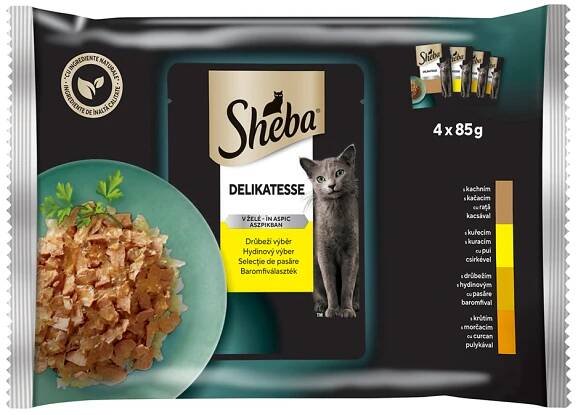 Sheba kapsička Drůbeží výběr v želé 4 x 85 g