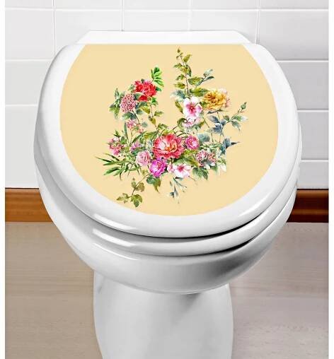 Samolepka na víko WC "Květy"
