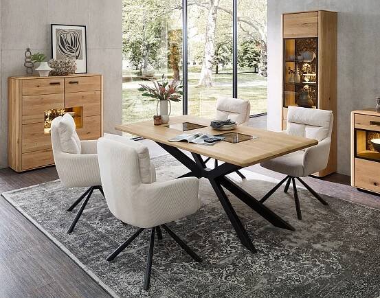 Nábytek do obývacího pokoje a jídelny DENTON dining room_ divoký dub