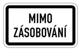Dopravní značka E13 - Text