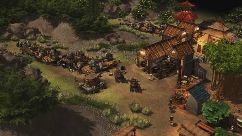 Stronghold: Warlords; screenshot: těžba