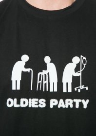 pánské triko bastard s obrázkem oldies party, černá barva