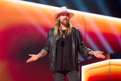 Billy Ray Cyrus speaks during the 2019 MTV Video Music Awards on Aug. 26, 2019 in Newark, New Jersey.
