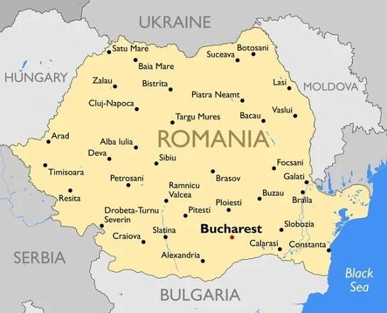 Rumunsko mapa — Ilustrace