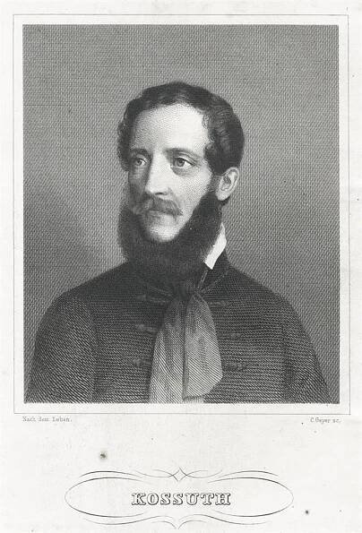 Kossuth Lajos, oceloryt, (1850) - Stará a dekorativní grafika
