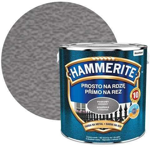 HAMMERITE NA REZ PÍSKOVÁ Stříbrná 2,5L BARVA NA KOV ANTIKOROZNÍ