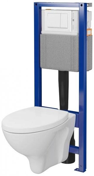 Cersanit Sada WC mísy s deskou a podomítkovým modulem Delfi, vč. tlačítka