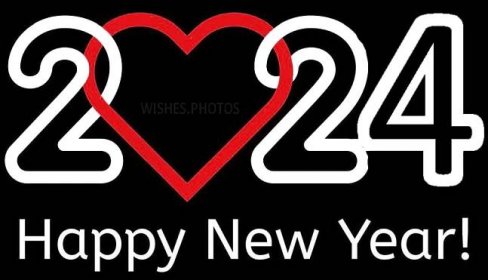 Happy New Year 2024 Black And Red Decent Wishes Wallpaper Hd Free