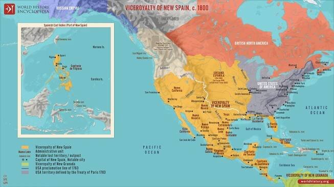 Viceroyalty of New Spain, c. 1800