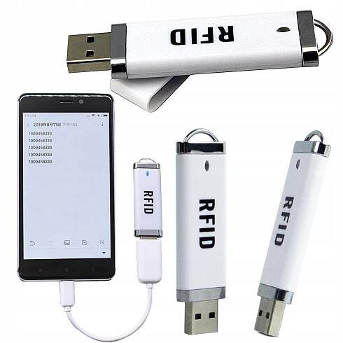 MINI SKENER RFID KARET A KLÍČENEK MOBILNÍ USB flash disc UNIQUE 125KHz