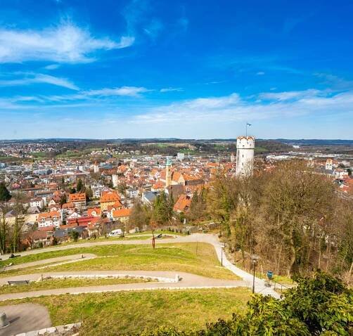 Ravensburg Stadt Land Burg Häuser Bäume