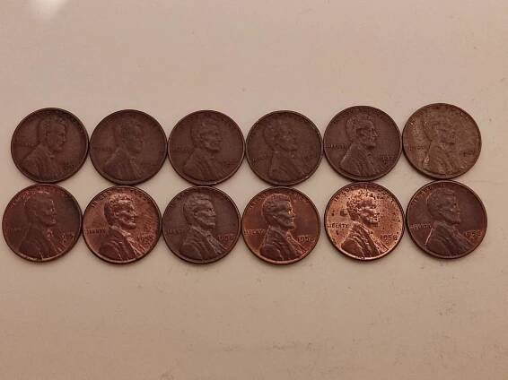 12x USA 1 Lincoln Wheat Cent