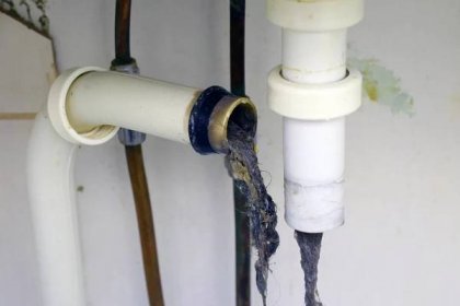 Clogged,Sink,Pipe.,Unclog,A,Drain,From,Hairs,And,Other