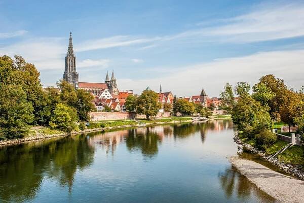 panoramatický výhled na centrum města ulm, německo - ulm - stock snímky, obrázky a fotky
