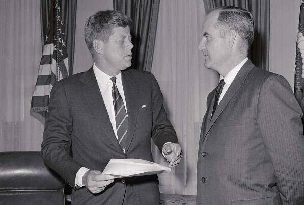 Photograph of President Kennedy and George McGovern