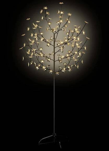 Vánoční strom 120 LED teplé bílé světlo třešňový květ 150 cm