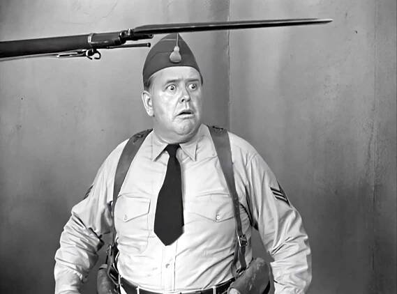Bud Jamison with the exasperated firing squad in "Dutiful But Dumb"
