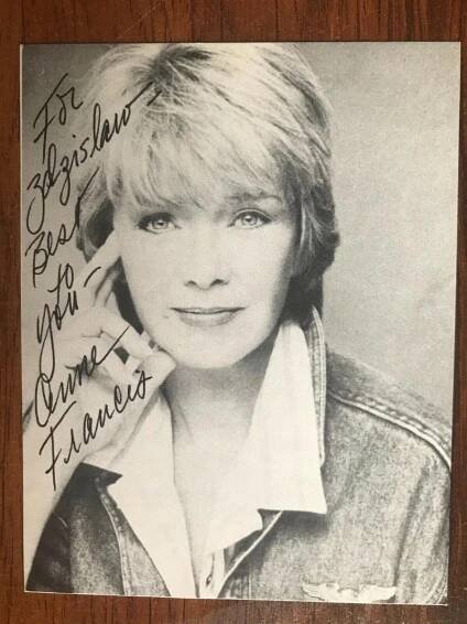 Anne Francis Herečka. Fotografie, vlastnoručně autentický - Ostatní sběratelské předměty