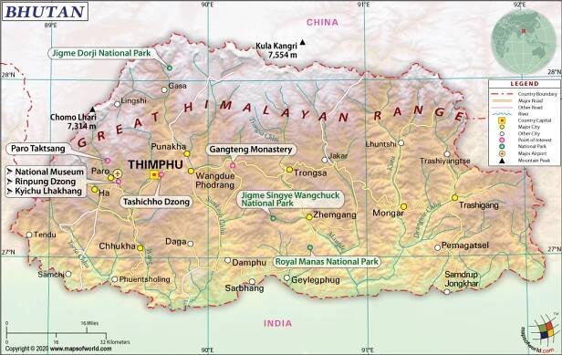 Bhutan Map