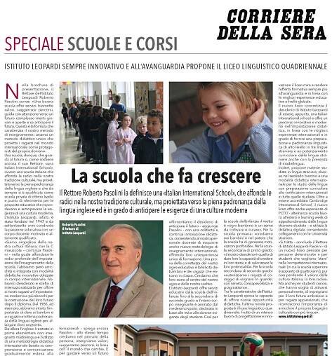 Corriere della Sera – Speciale scuole e corsi