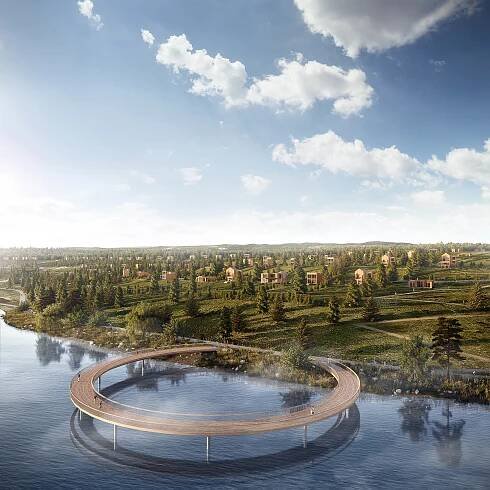 Proměna jezera Medard. Vznikne zde přístav a město na vodě plné udržitelných moderních technologií | Stavebniserver.com