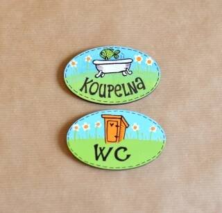 sada cedulek WC + KOUPELNA 